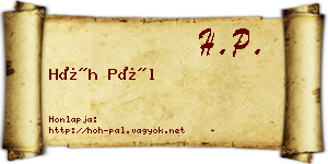 Hőh Pál névjegykártya